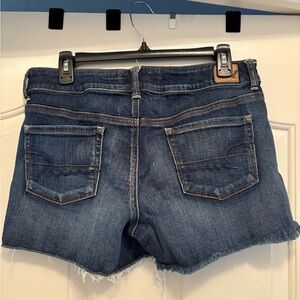American Eagle Outfitters Blue Jean Shorts Frayed Hem